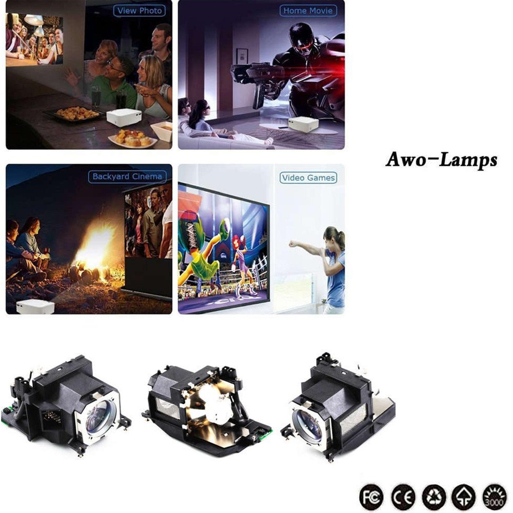 AWO ET-LAV200 Premium Replacement Lamp Bulb with Housing for PANASONIC PT-VW435N,PT-VW430,PT-VW431D,PT-VW440,PT-VX505N,PT-VX500,PT-VX510 Projectors