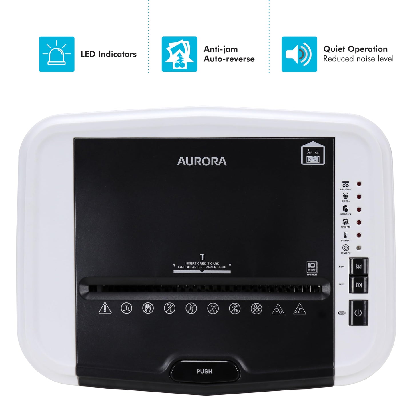 Aurora Professional Grade 120-Sheet Auto Feed Micro-Cut Paper and Credit Card Shredder with 5 Gallon Pullout Basket / 30 Minutes/Security Level P-4