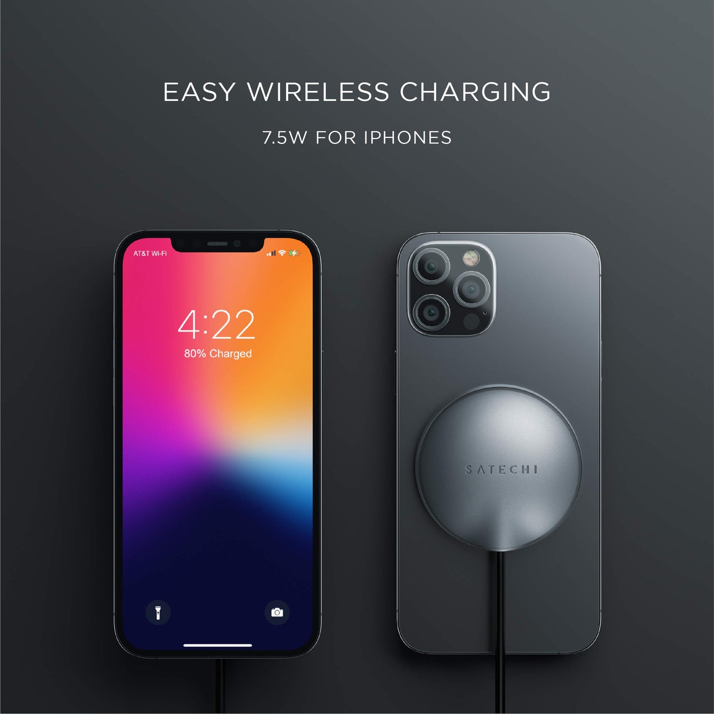 Satechi USB C Magnetic Wireless Charging Cable (Magnetic Wireless Charger) - Compatible with iPhone 16 Pro Max/16 Pro/16/16 Plus, iPhone 15 Pro Max/15