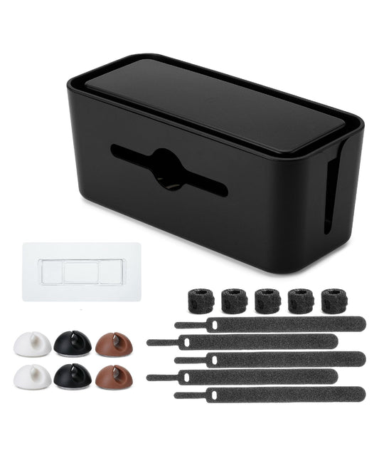 Bates- Cable Management Box, Medium, Cable Organizer Box, Cord Organizer Box, Cable Box Organizer, Cord Management Box, Cord Hider Box, Cord Box for