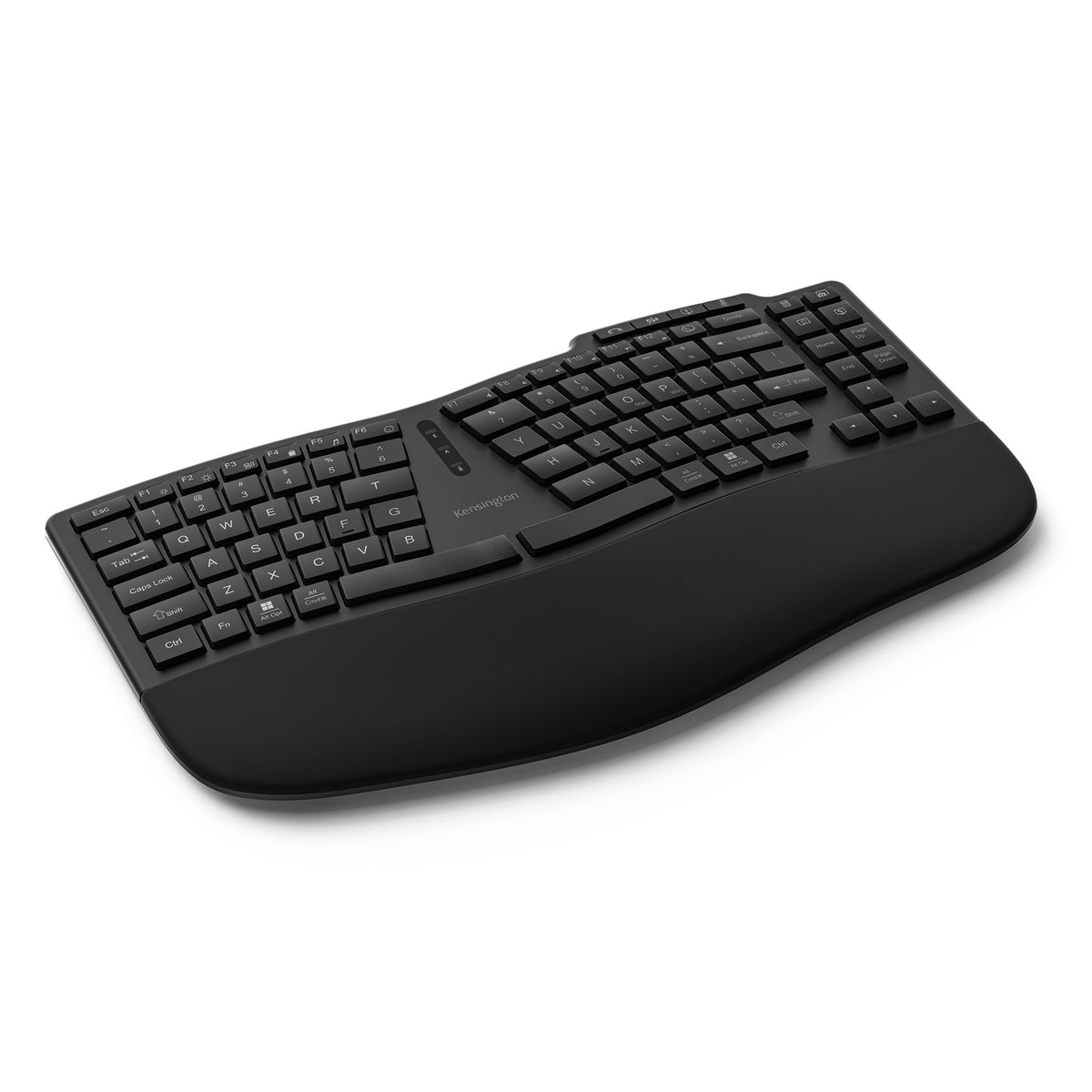 Kensington Pro Fit Ergo TKL Wireless Keyboard KB675, Ergonomic, Rechargeable, Bluetooth & 2.4GHz Connection, Programmable Keys, Black, K75491US