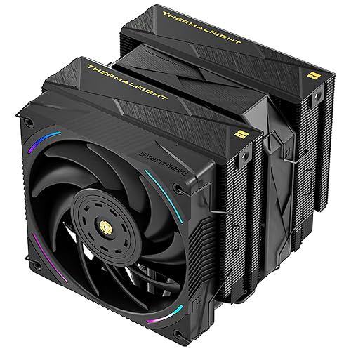 Thermalright Royal Pretor 130 Ultra Black CPU Cooler, 7 Heat Pipes Heatsink CPU Cooling, Black Brushed Top Cover, for Intel