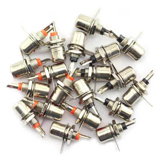 RuiLing 20PCS Nickel Plated RCA Phono Chassis Panel Mount Female Socket Adapter (10PCS Black + 10PCS Red)