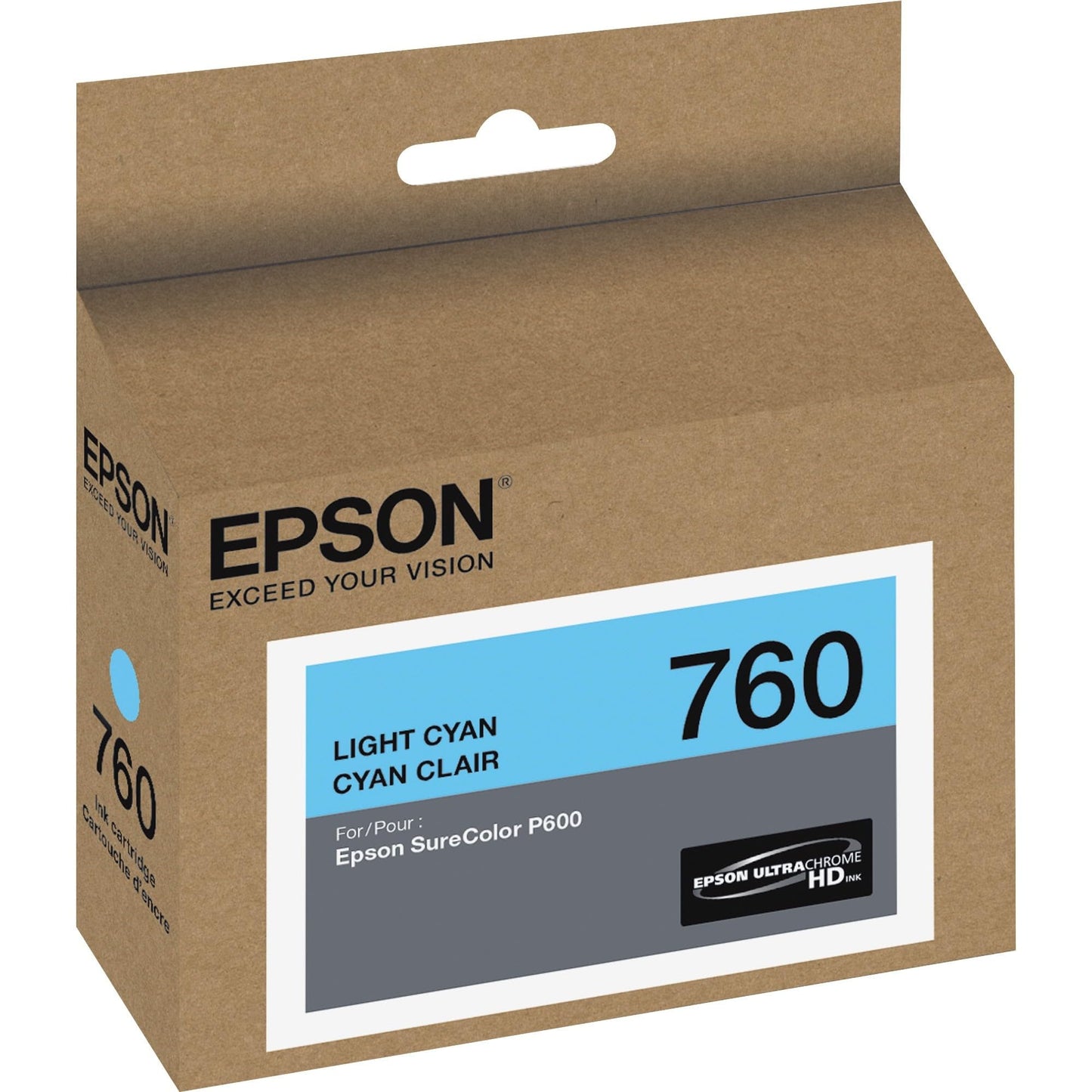 Epson T760520 UltraChrome HD Light Cyan Standard Capacity Cartridge Ink