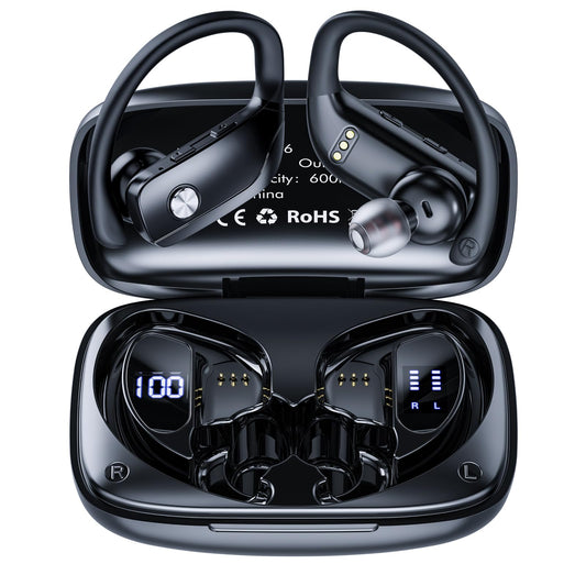 Caymuller Wireless Earbuds Bluetooth Headphones 48Hrs Play Back Sports Earphones with LED Display Built in Mic Deep Bass Stereo in Ear Waterproof…
