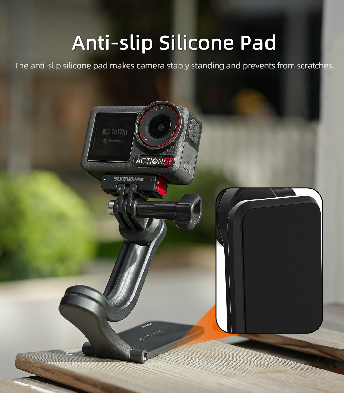 Magnetic Camera Mount for Action Camera, Strong Magnetic Base with 360° Ball Head, Built-in 8 Magnets, Compatible for GoPro Hero, DJI Osmo Action