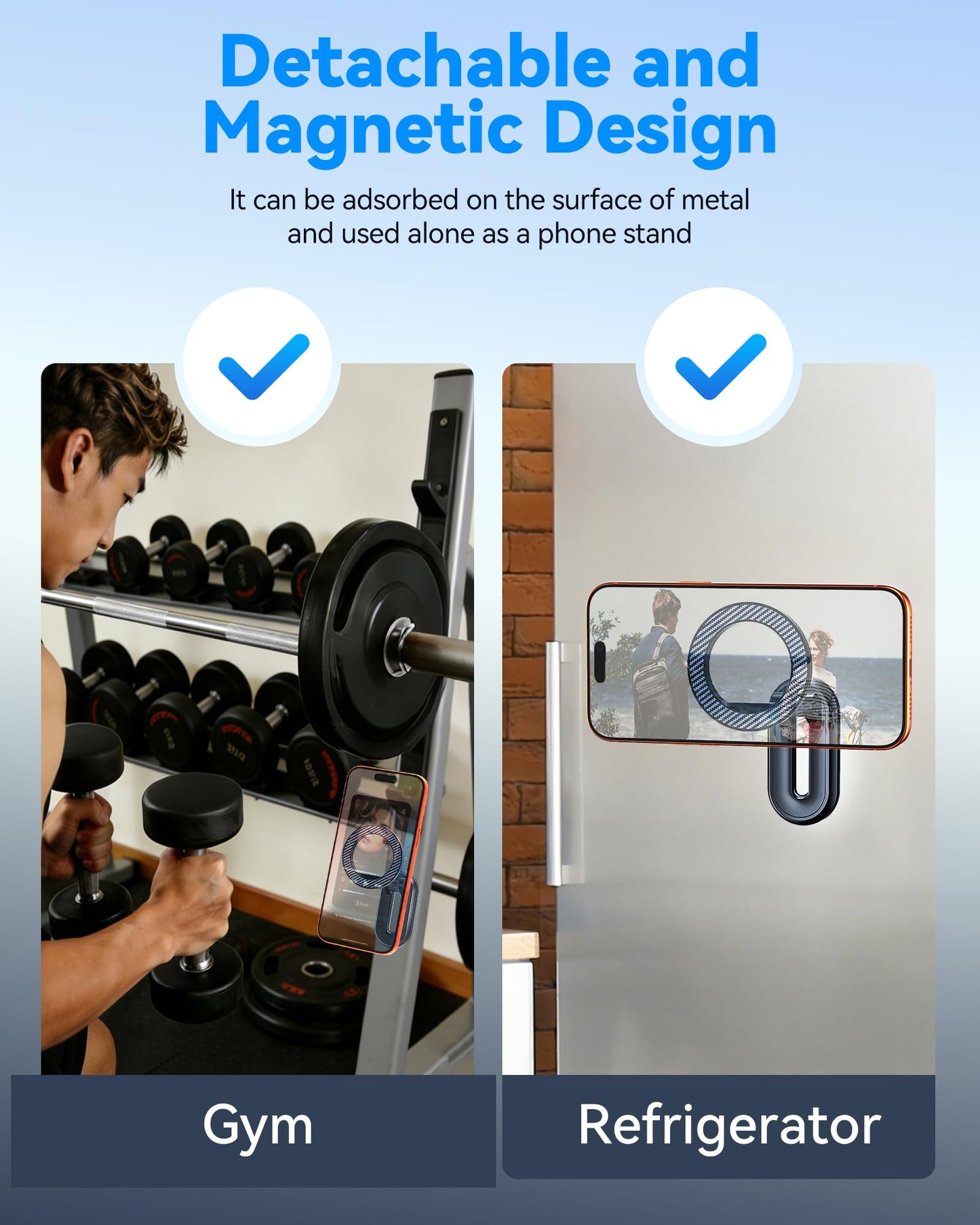 2-IN-1 Detachable Car Phone Holder for MagSafe[2800gf Strong Magnet & 89+LBS Suction Base]Vacuum Magnetic Phone Holders for Your Car, 360° Adjustable