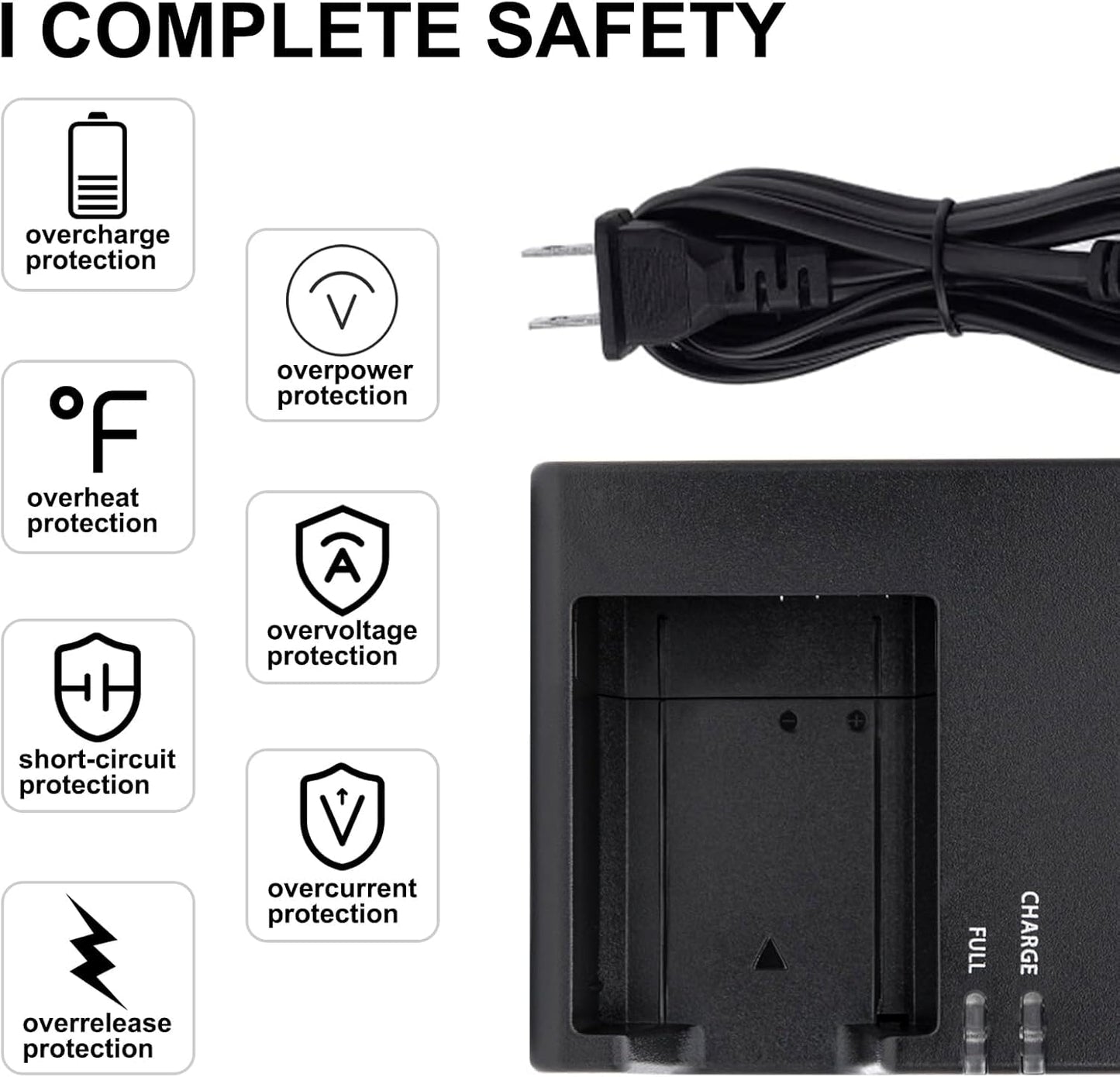 LC-E10 LP-E10 LC-E10C Battery Charger Compatible with Canon EOS Rebel T3 T5 T6 T7 T100 1100D 1200D 1300D 1500D 2000D 3000D 4000D kiss X50 X70 X80 X90