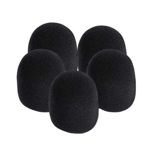 OnStage On-Stage Foam Ball-Type Microphone Windscreen, Black (5-Pack)