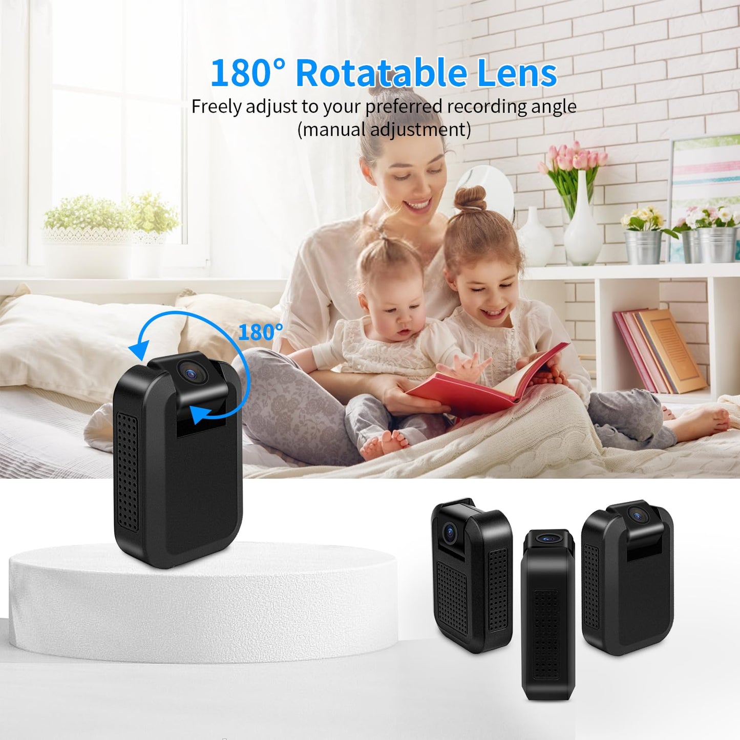 DUVIX Mini Camera WiFi Hidden Camera 1080P HD Small Wireless Surveillance Nanny Cam with 180°Rotating Lens Motion Detection Night Vision for Indoor