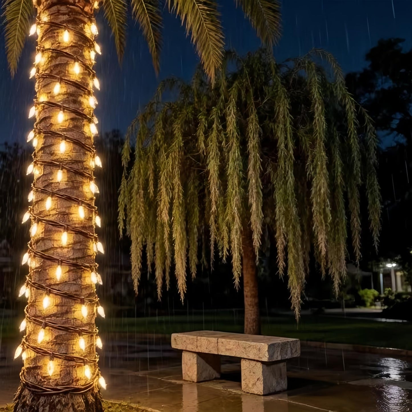 LUCKY SHINE 150 LED Warm White Christmas Lights, Commercial Grade Decorative Lighting String Brown Wire 50 FT, for Indoor Outdoor Party, Garden, Patio