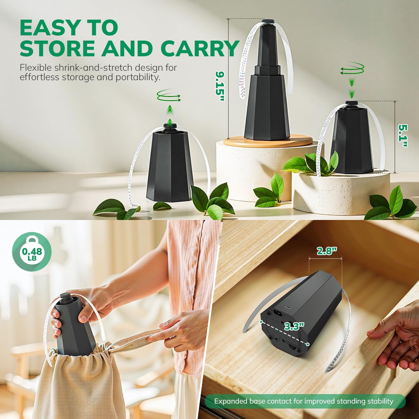 4-Pack Rechargeable Fly Fans for Tables Up to 10-Hour Working Time, Indoor Outdoor Mute Food Fans to Keep Flies Away, Retractable Table Fans with Hook