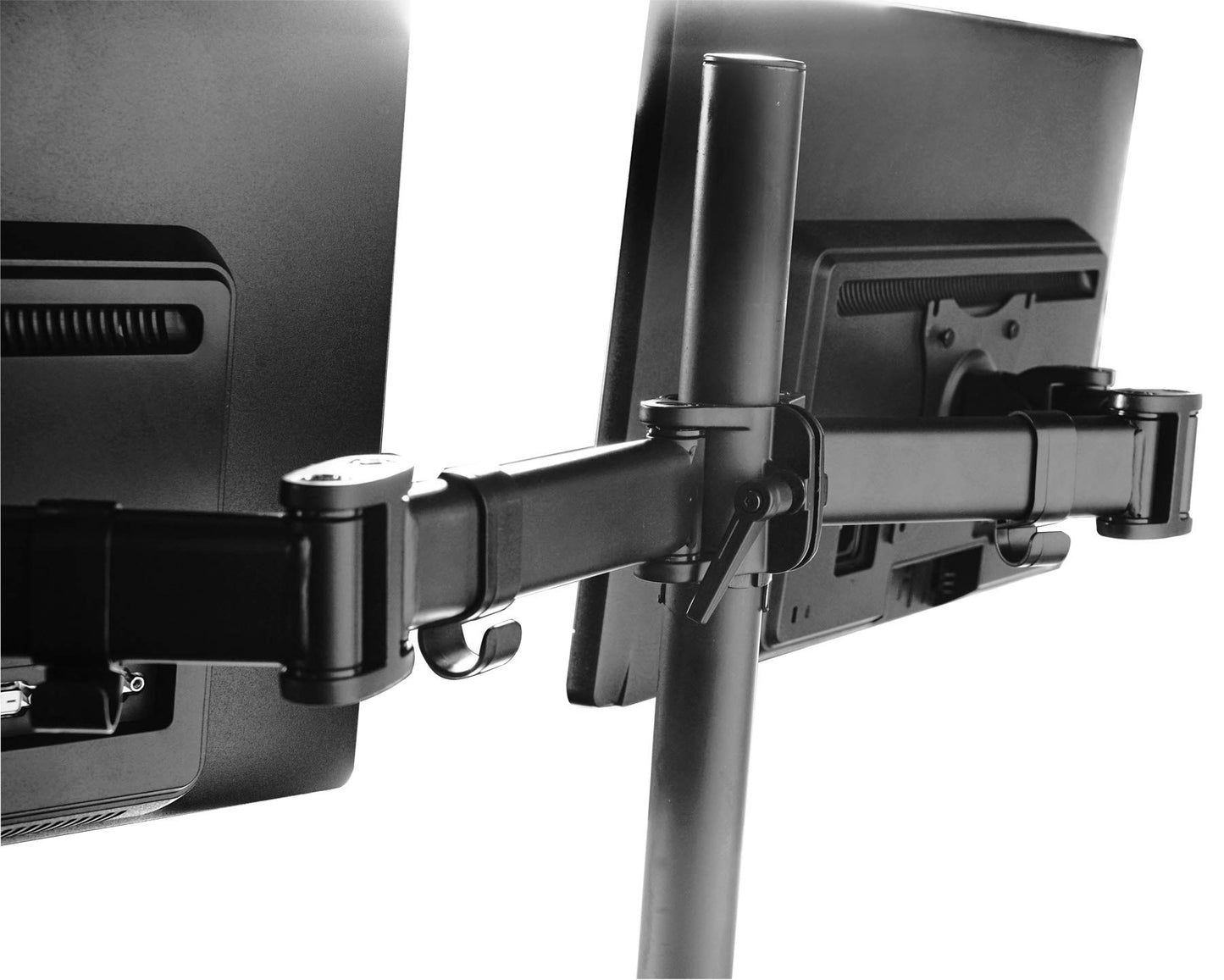 Kantek Dual Monitor Arm, Stand Mounts 2 Screens up tp 27", 2 Articulating Adjustable Arms Hold 18lbs, Desk and Grommet Mount, Cable Management, VESA