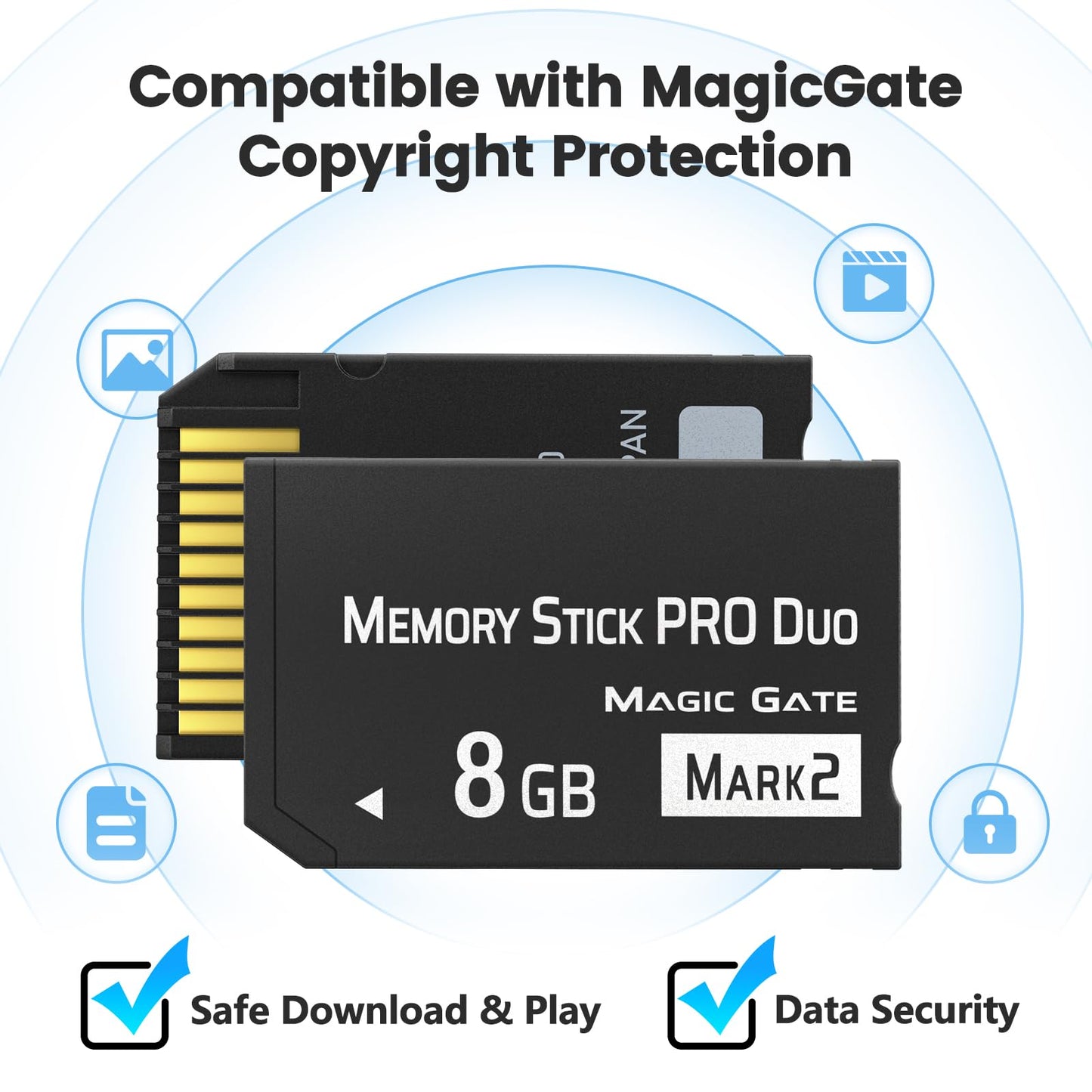 Original 8GB Memory Stick Pro Duo MARK2, High-Speed Memory Stick Duo Compatible with PSP1000 2000 3000 and Works for Cybershot DSC Camera Memory Stick