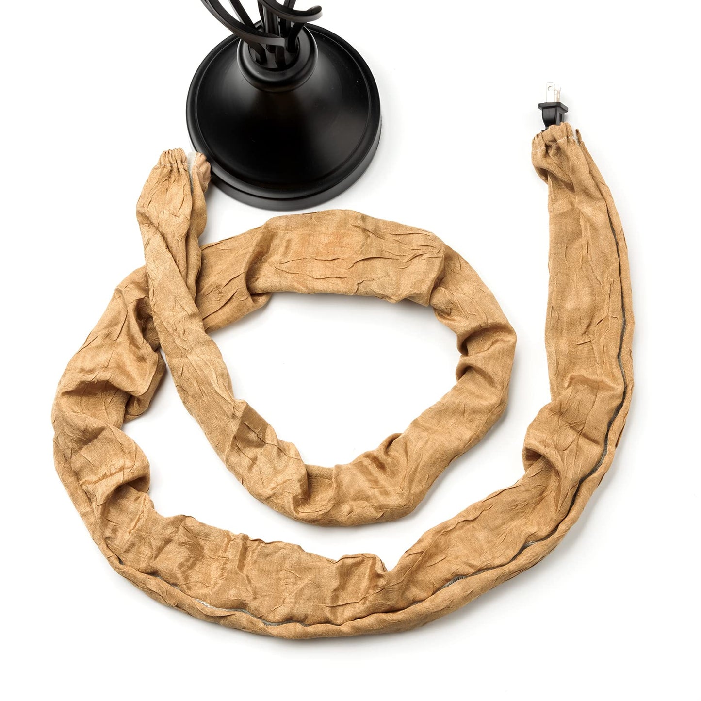 ELFCAB Fabric Cord Cover Chandelier Cord Cover & Chain Cover 2 Pack 6 Feet Use for Chandelier Lamps Pendant Lighting and Wires Easy to Install Fabric