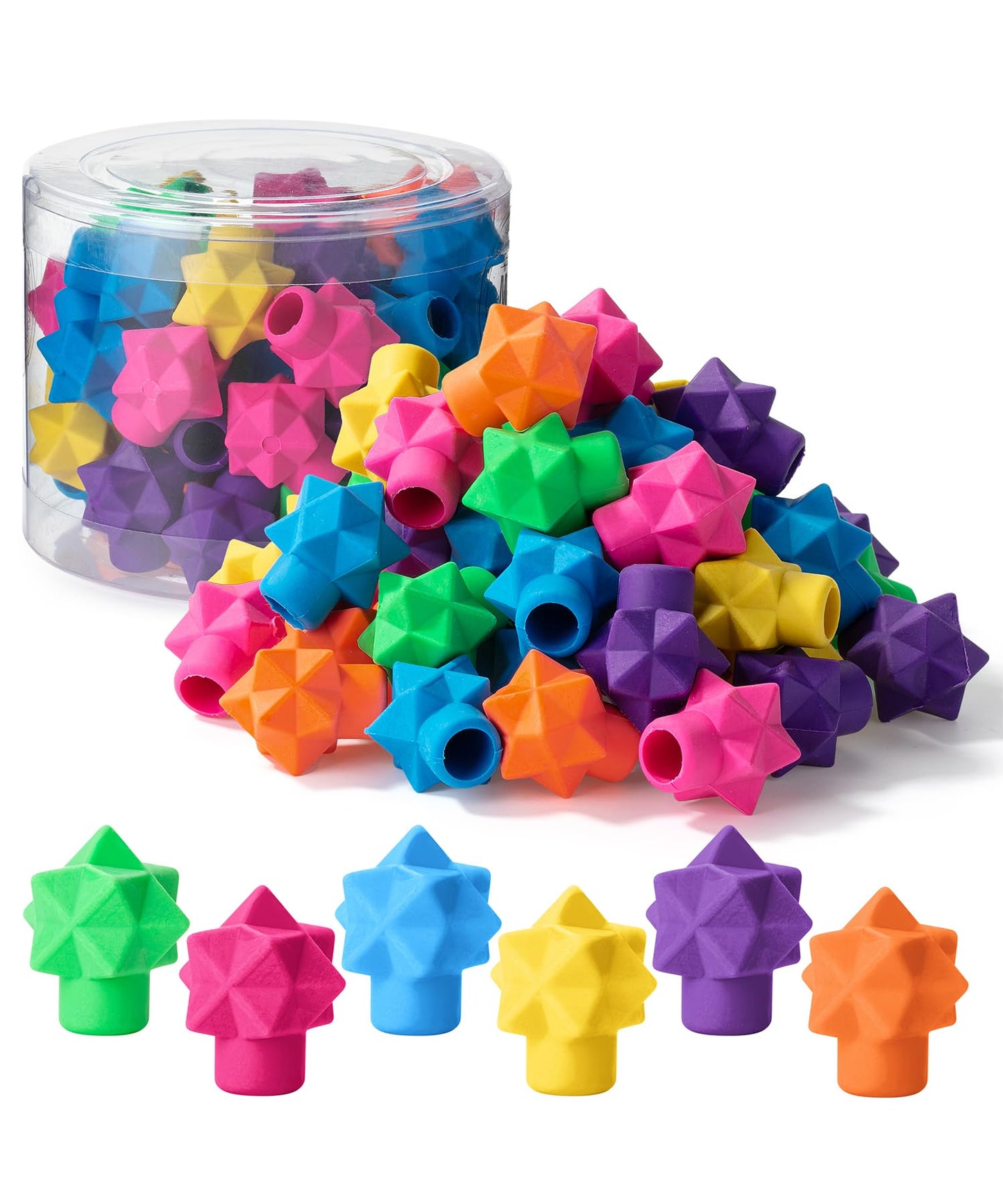 Mr. Pen- Pencil Top Erasers, 48 Pack, Vibrant Colors, Latex-Free