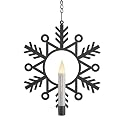 Xodus Innovations CW1500A Battery Powered 12 inch Metal Snowflake Window Wreath with Warm White Flickering Flameless Candle Light and Automatic Timer