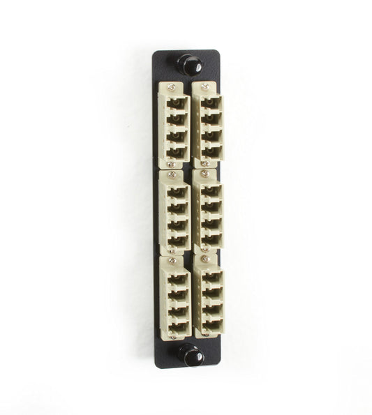 Black Box HD MM Fiber Adapter Panel - Ceramic Sleeve (12) LC Duplex Beige