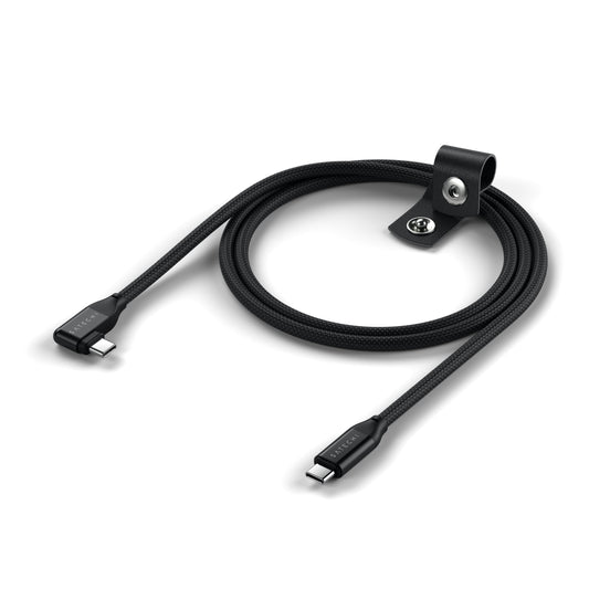 Satechi Right Angle USB C to USB C Cable, 90 Degrees, 240W PD, 20Gbps Transfer Speed, 4k/60Hz Video Output, 1m/3.3ft, Braided, for iPhone 17, MacBook