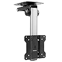 Mount-It! Folding Ceiling TV Mount | Flip Down and Under Cabinet TV Bracket for Compact Screens 13-27 Inch | Space-Saving Tilt and Swivel Design |