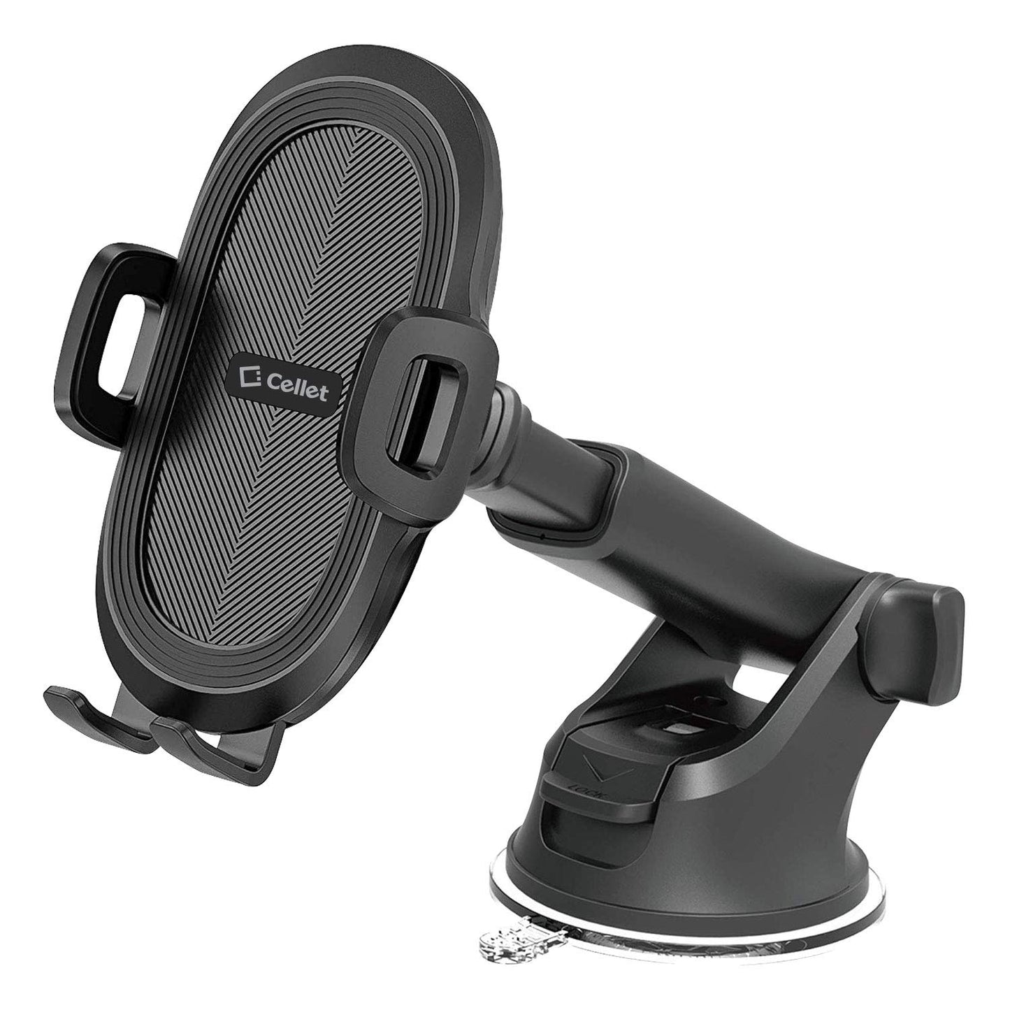 Cellet Dashboard/Windshield Phone Mount with Telescoping Arm - Adjustable Suction Holder, 360° Rotation, One-Touch Release - Fits iPhone 16/15/14 Pro