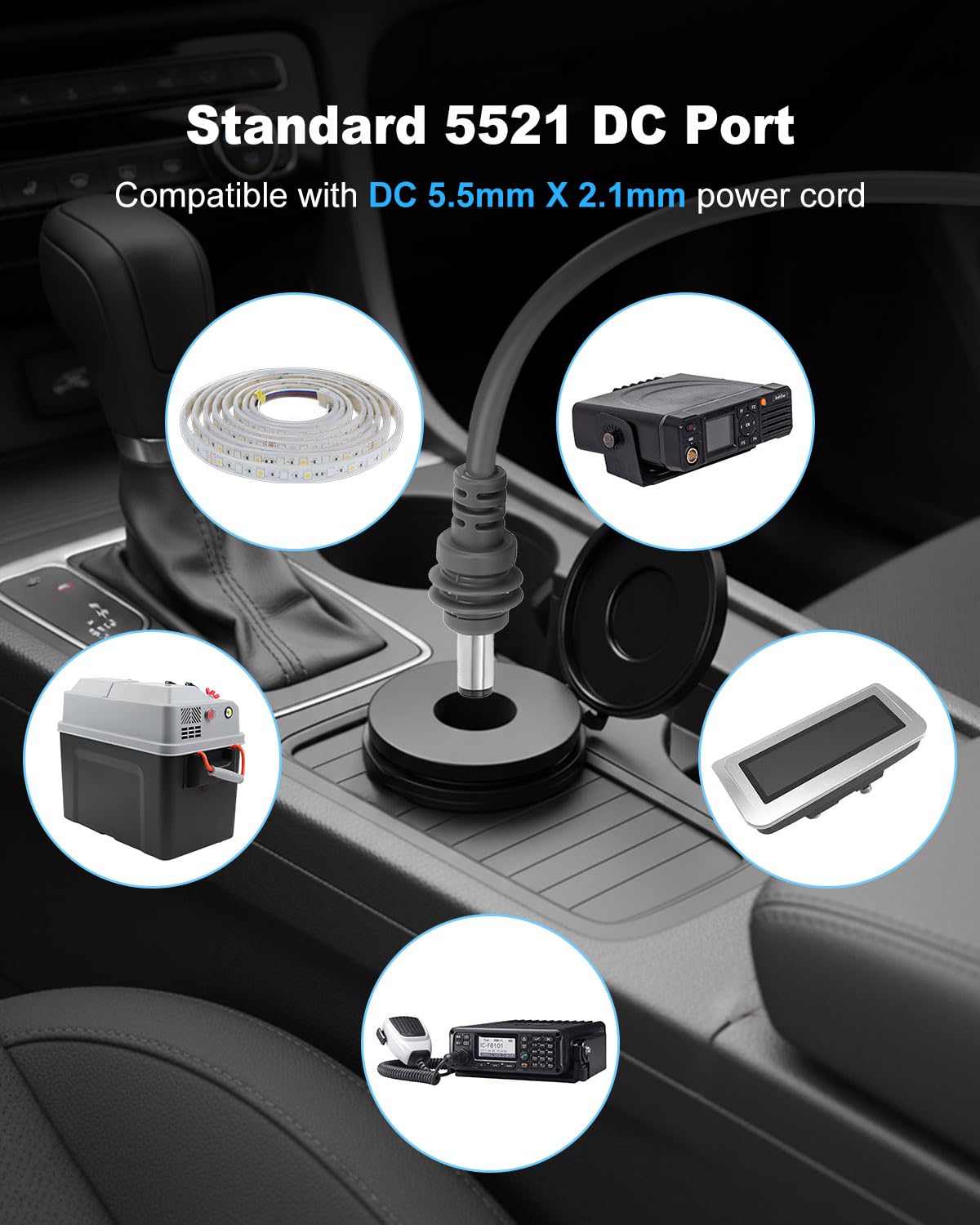 Starlink Mini RV DC Cable Panel Mount, DC Boost Adapter with Waterproof Cover, 5521 Port Panel Mount Power Adapter, Embedded Installation for RV…