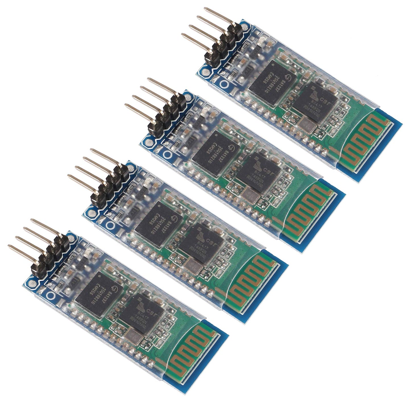 ACEIRMC 4pcs HC-06 RS232 4 Pin Wireless Bluetooth Serial RF Transceiver Module Bi-Directional Serial Channel Slave Mode for Arduino