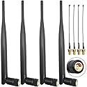 Tenmory 915MHz LoRa Antenna Indoor 3dBi Gain Omni SMA Male + Low Loss U.FL Extension Cable 4 Pcs