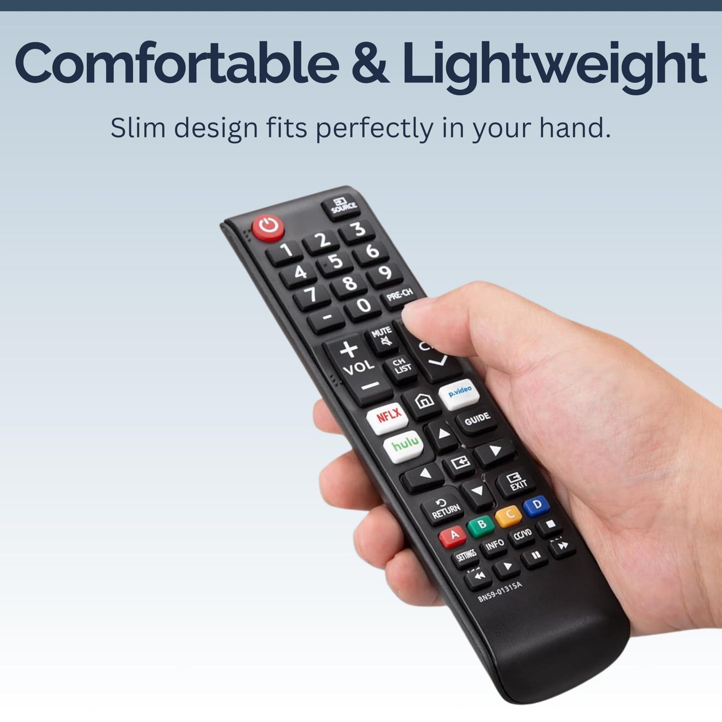 Universal Samsung TV Remote Control Replacement for Smart TV - Easy Setup, Durable Design, Universal Infrared Remote, Streaming Shortcuts - Works