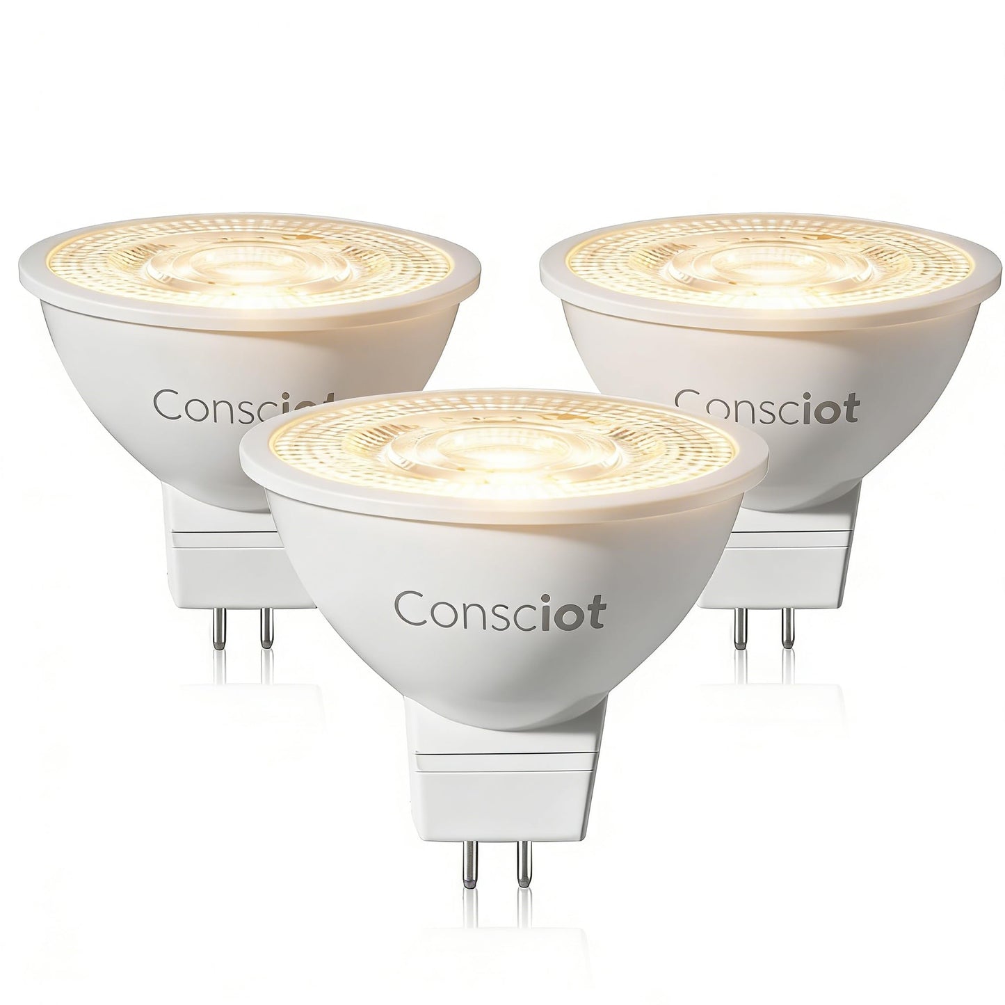 Consciot GU5.3 LED Bulb Dimmable, 5W (50W Equivalent), 2700K Soft White Light Bulb with 500lm 40° Beam Angle, 12V Low Voltage MR16 Bulb for Recessed