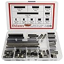 Didamx 90Pcs 2.54MM Straight Double Row Female Pin Header Socket Connector Strip for Arduino Prototype Shield