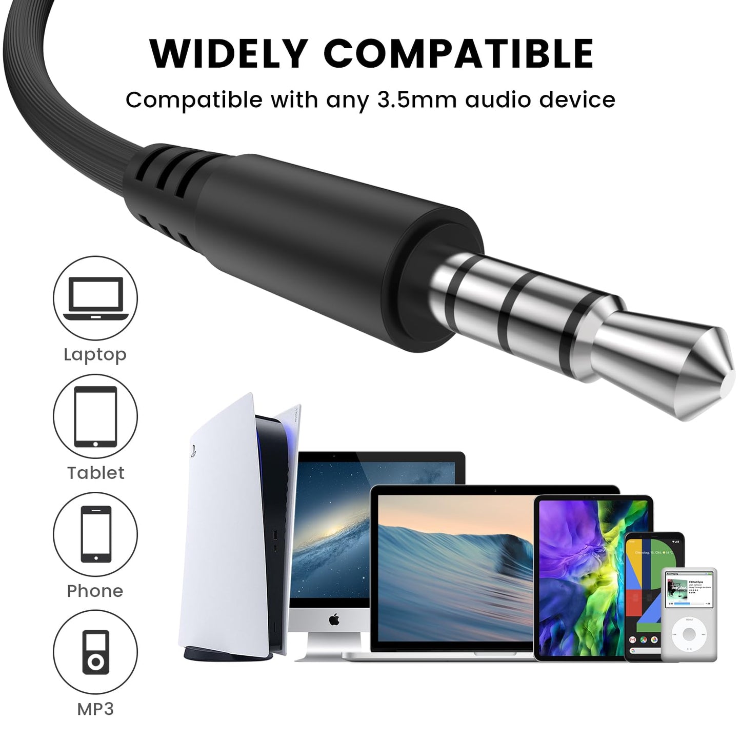 MOSWAG Wired Earbuds with Microphone, 3.5mm Jack in Ear Headphones with Microphone Suitable for Smartphones, Computers, Laptops, IPads, MP3 Players