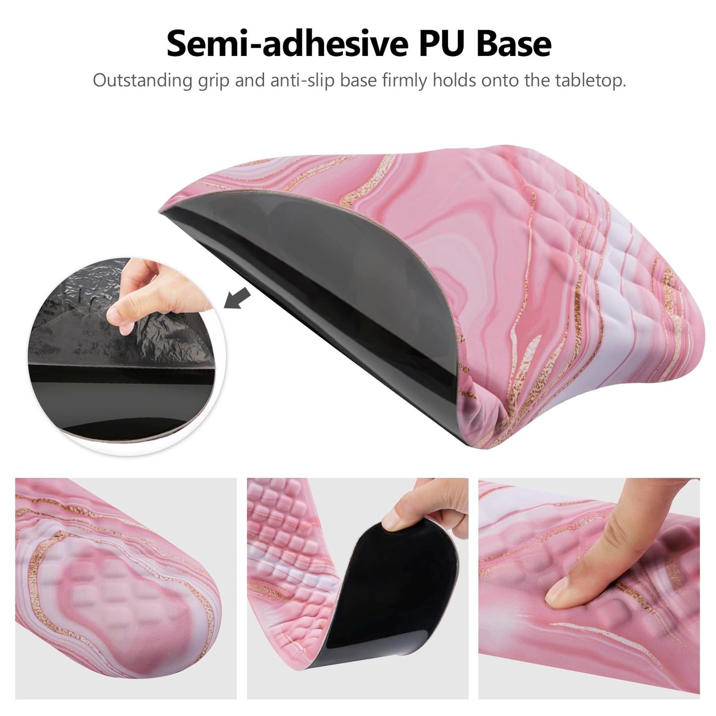 Mouse Pad Wrist Support, Laokiiy 2 in1 Keyboard Wrist Rest+ Ergonomic Mouse Pad, Non-Slip Wrist Rest for Computer Keyboard, Made Easy Typing & Relieve