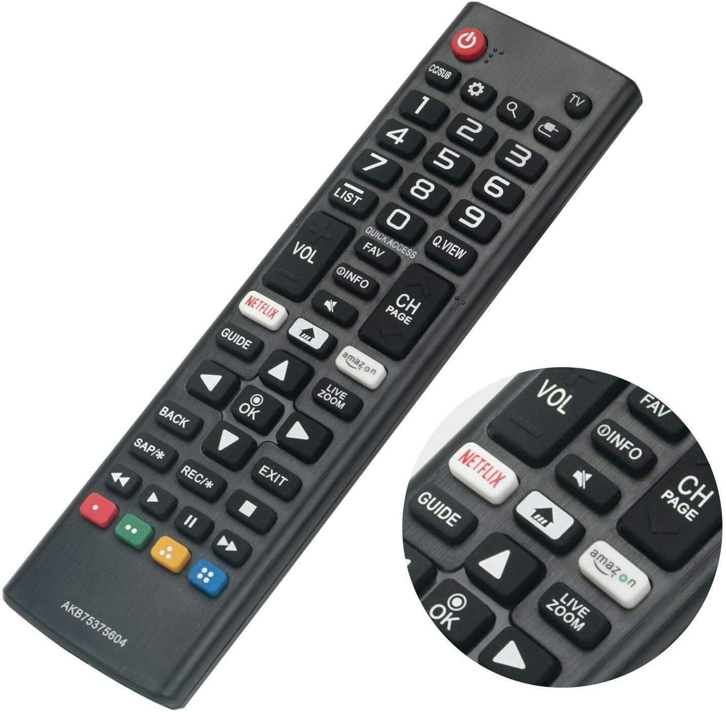 Replacement TV Remote Control Controller for LG 43UN7000PUB 50UN7000PUC 4K HDR UHD Smart LED TV