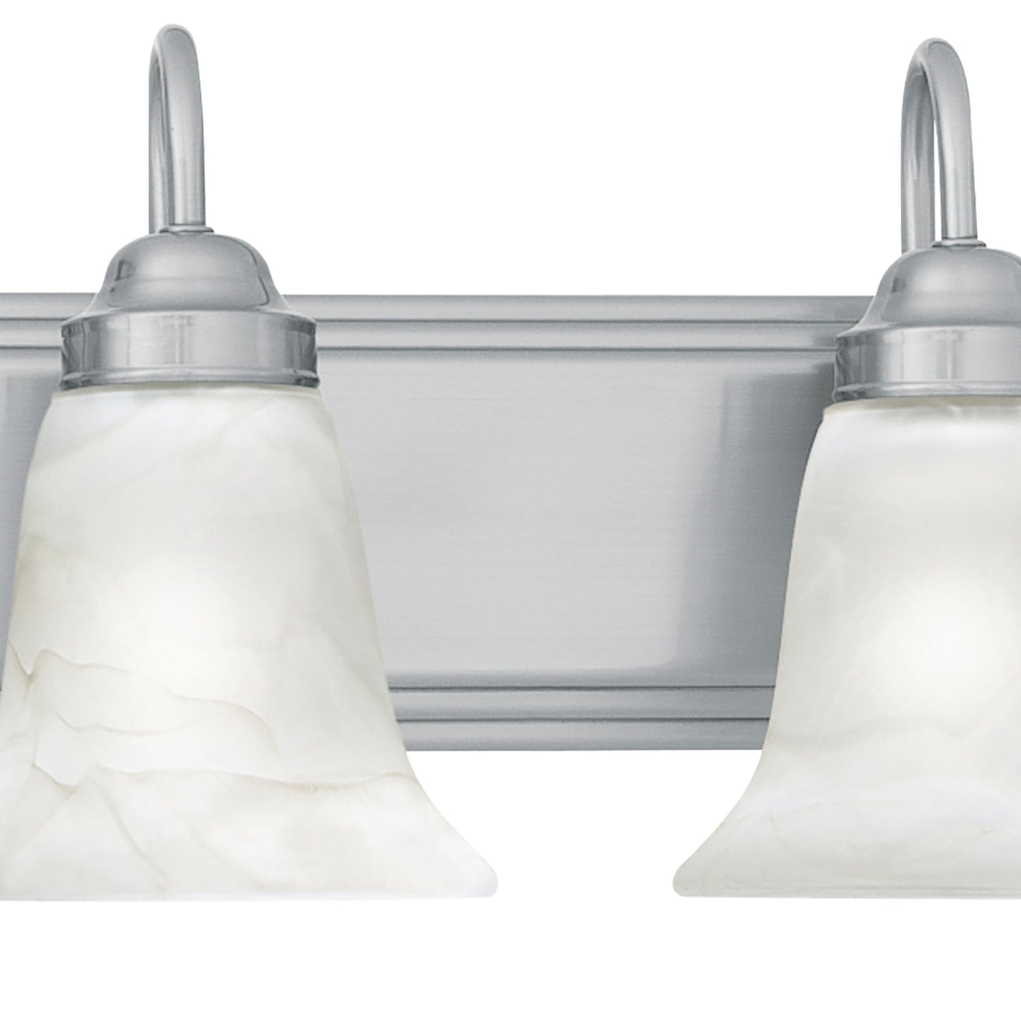 Elk Home Homestead Bathroom Vanity Light, 2-Light Traditional Fixture, Brushed Nickel with Alabaster Glass Shade, 18 Inch Wide