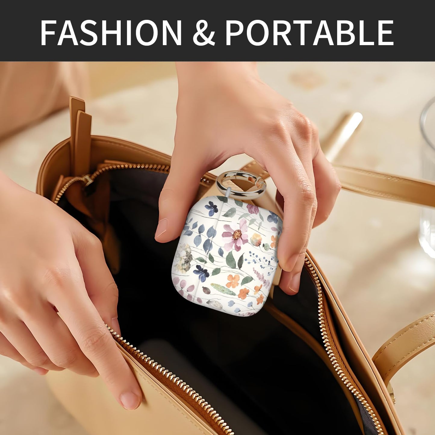 Case Cover Compatible with AirPods 4th Generation 2024, Shockproof for Women & Girls With Golden Round Buckle - Protective, Anti-Drop Design (Cute