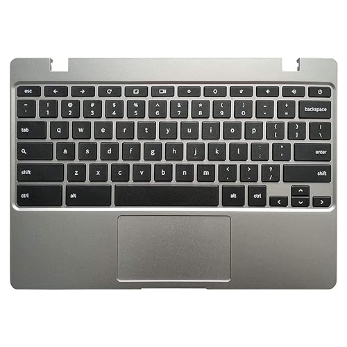 Rinbers Laptop Palmrest Upper Case with US Keyboard and Touchpad Assembly Replacement for Samsung Chromebook 4 XE310XBA XE310XBA-K02 BA98-01976A