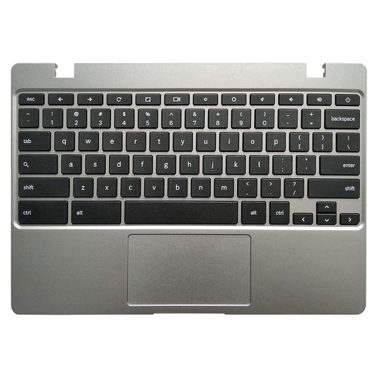 Rinbers Laptop Palmrest Upper Case with US Keyboard and Touchpad Assembly Replacement for Samsung Chromebook 4 XE310XBA XE310XBA-K02 BA98-01976A