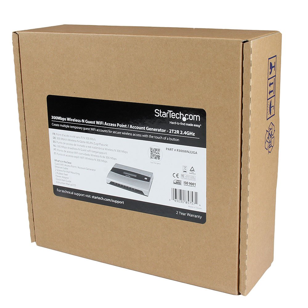 StarTech.com Guest Wi-Fi Access Point - Wireless-N - 2.4GHz - 300Mbps - 802.11b/g/n Guest Wi-Fi Router - 2T2R