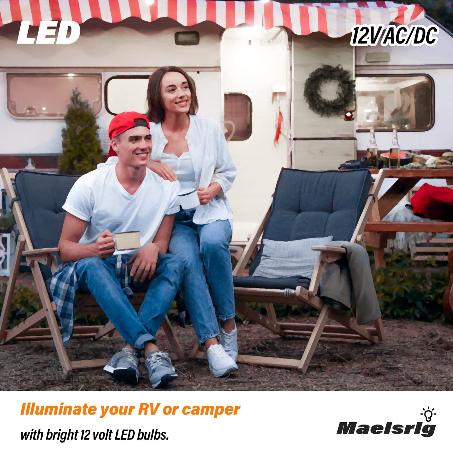 LED 12V Light Bulb, 100W Equivalent, Daylight White 5000K, 13W 1200 Lumens, 12 Volt AC/DC, Non-Dimmable E26 Base, Low Voltage Light Bulbs for Boat
