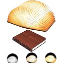 Ngtcglm 5.7Inch Wooden Book Light, 3 Colors Folding Book Lamp, USB Rechargeable,Unique Lamp,Book Lovers Gifts