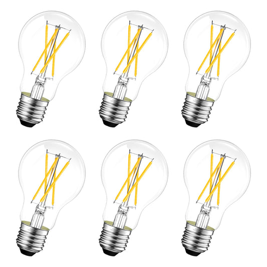 A19 E26 LED Light Bulbs 60 Watt Equivalent, Dimmable Edison Bulbs 5000K