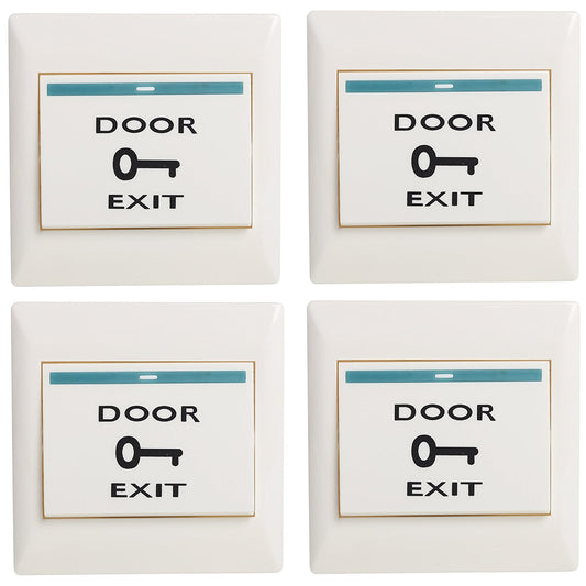 UHPPOTE DC12V Push Exit Release Button Square Rocker Switch - Flush-Mounted for Door Access Control System (Pack of 4)