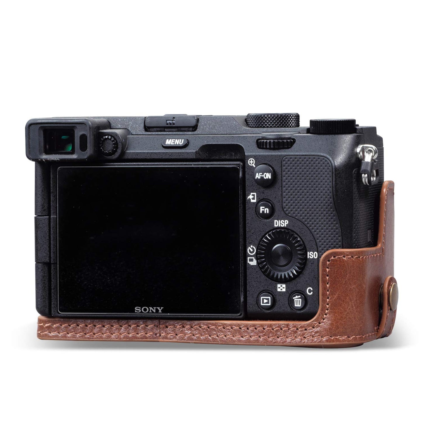 MegaGear MG1955 Ever Ready Genuine Leather Camera Half Case Compatible with Sony Alpha 7C - Brown