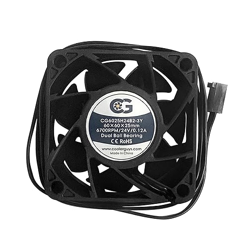 Coolerguys 60x60x25mm 24 VDC 3Pin High Speed Fan CG6025H24B2-3Y