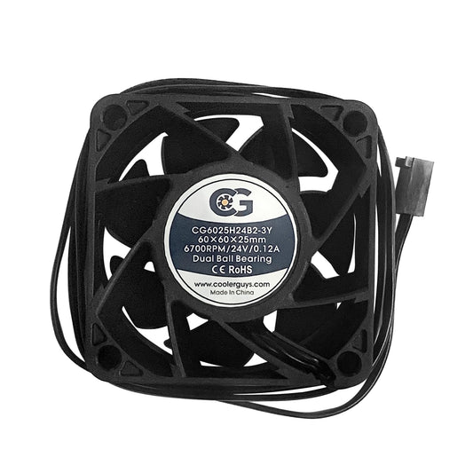 Coolerguys 60x60x25mm 24 VDC 3Pin High Speed Fan CG6025H24B2-3Y