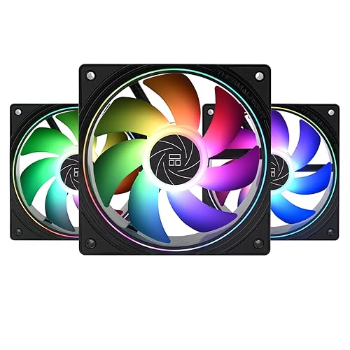 Thermalright TL-S12-S X3 CPU Fan Case Cooler PWM Fan, fine Aperture Light Effect,4pin PWM Connector Computer Fan with ARGB Light Effects, 1500RPM