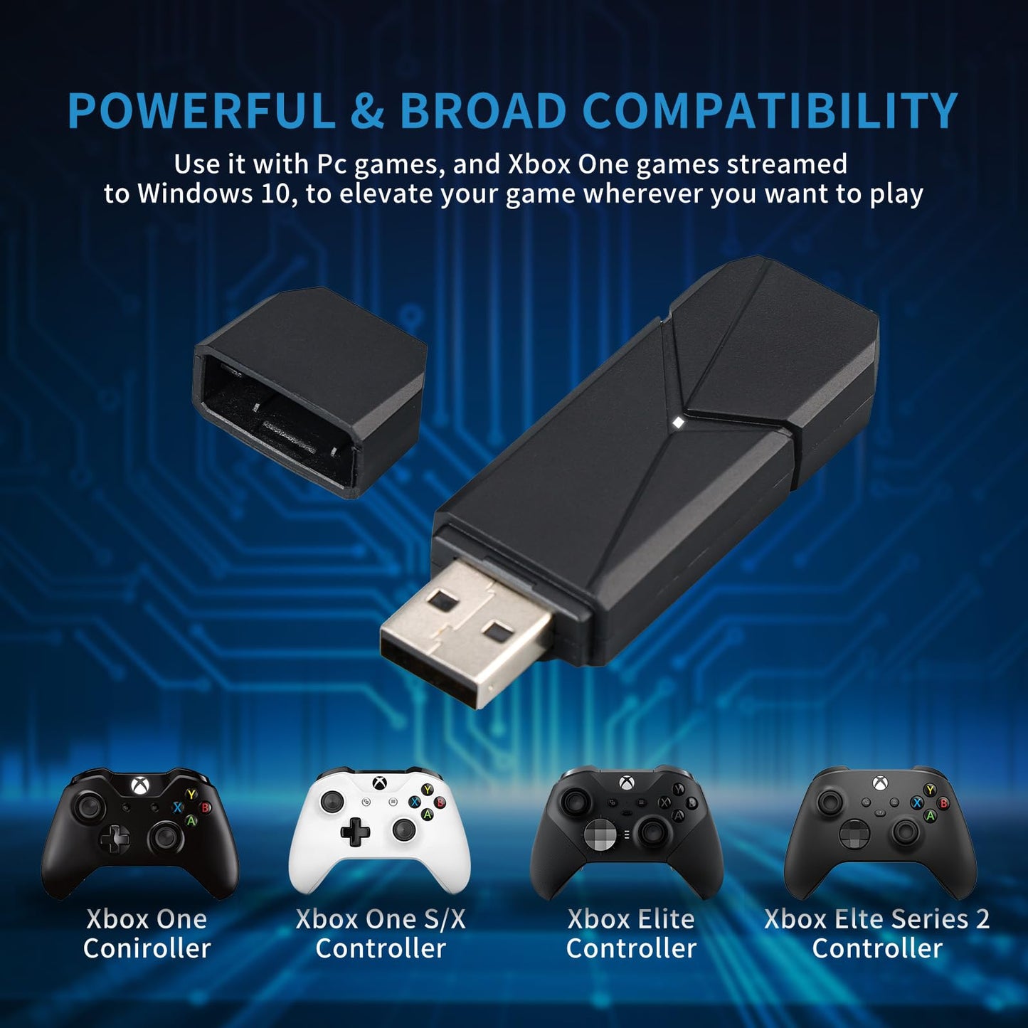 TECTINTER Wireless Adapter for Xbox One - Xbox Wireless Adapter for PC Windows 11/10/8/7,Original IC Chip Compatible with Xbox One/Series X|S/Elite