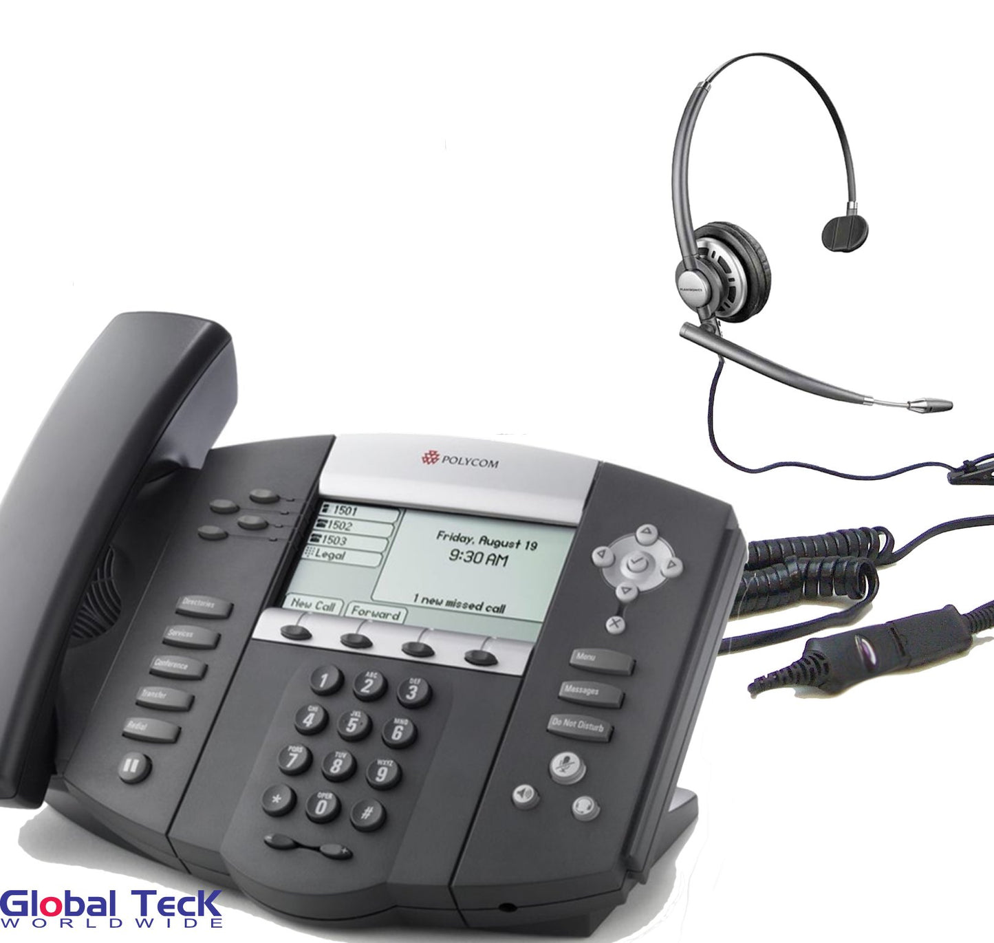 Polycom Compatible HW710 Headset Bundle, SoundPoint Phones: IP335, 450, 501, 550, 560, 601, 650, 670, VVX101, VVX201, VVX300, VVX310,VVX400, VVX410