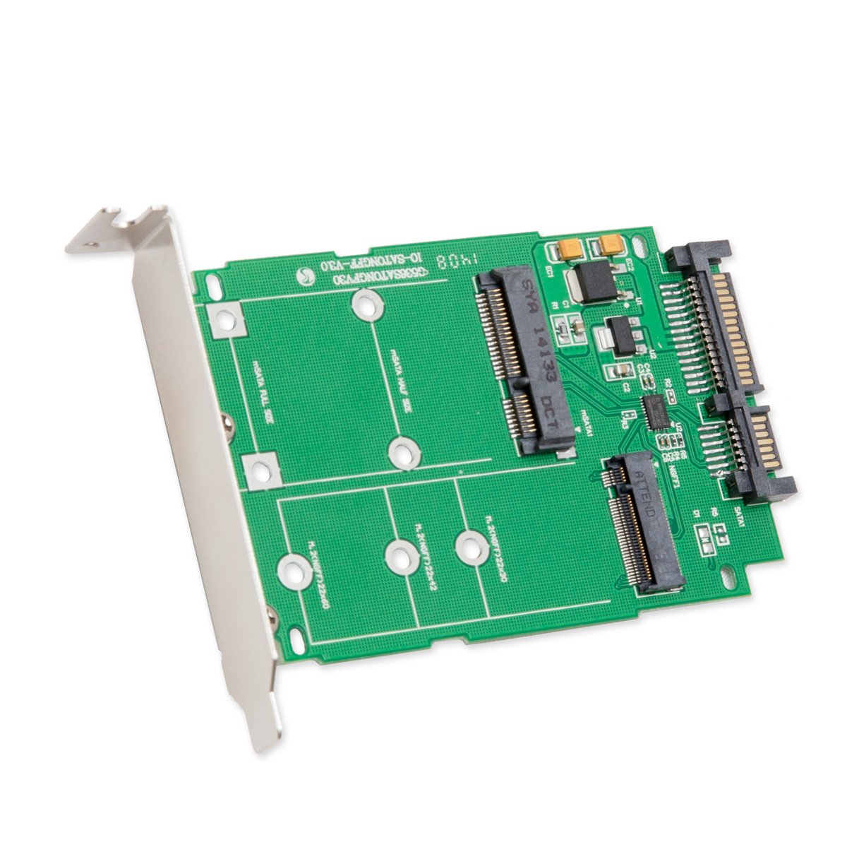 M.2 B-Key SATA or Mini-SATA mSATA SSD to SATA III 2.5 Adapter, Convert mSATA or M.2 SATA SSD to a 2.5" Drive PCI Mount SI-ADA50067
